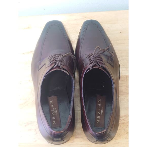 Mezlan Men’s Split Toe Oxford 11.5M Mahogany Brown Leather Dress Shoes